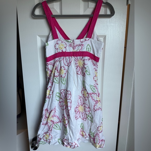 LILLY PULITZER Embroidered Mini Dress Floral Amber Fruit Lined Pink Preppy 2 - Picture 4 of 7